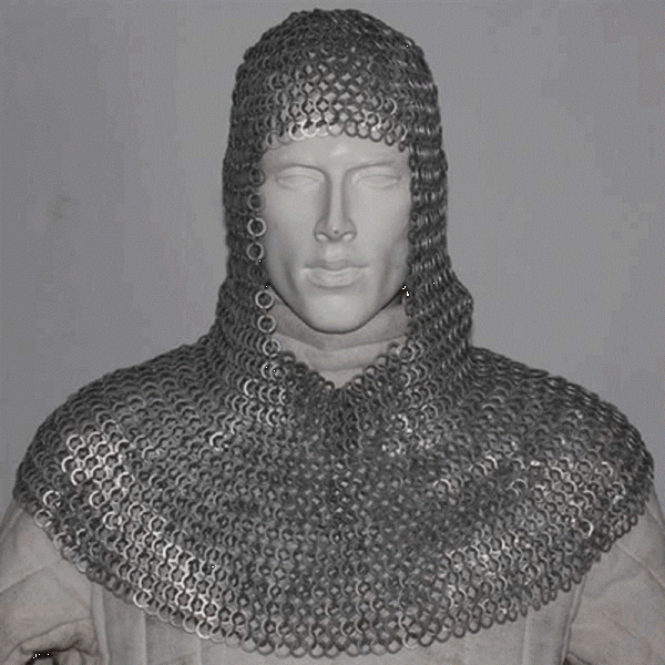 9 mm Stainless Steel Flat Riveted Chain Mail Hood