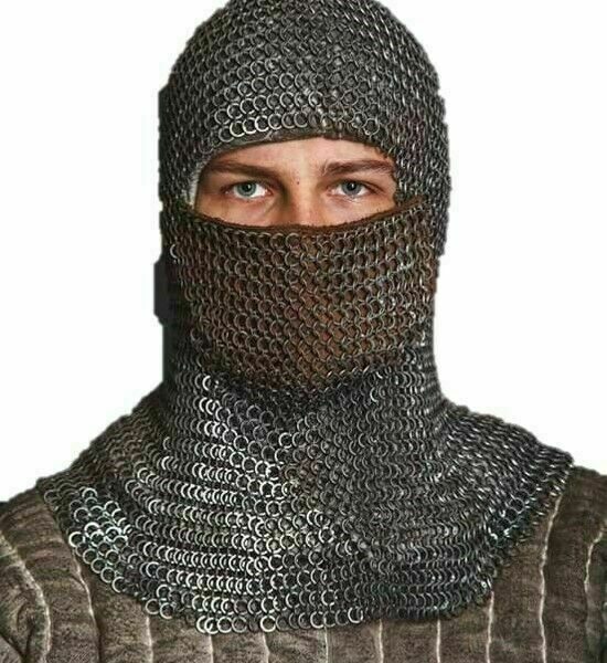 9 mm Flat Riveted Chainmail Coif