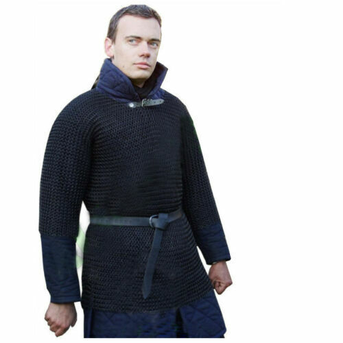 Round Butted Chainmail Haubergeon Black Finished