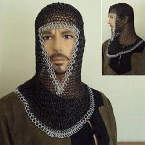 Butted Chain Mail Coif Armour Hood Mild Steel