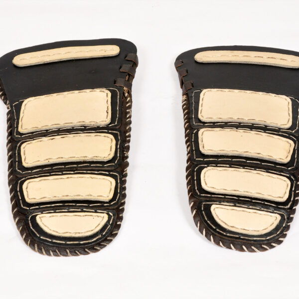 Knight Gloves Leather Gauntlet Knights Armor Black & Off White