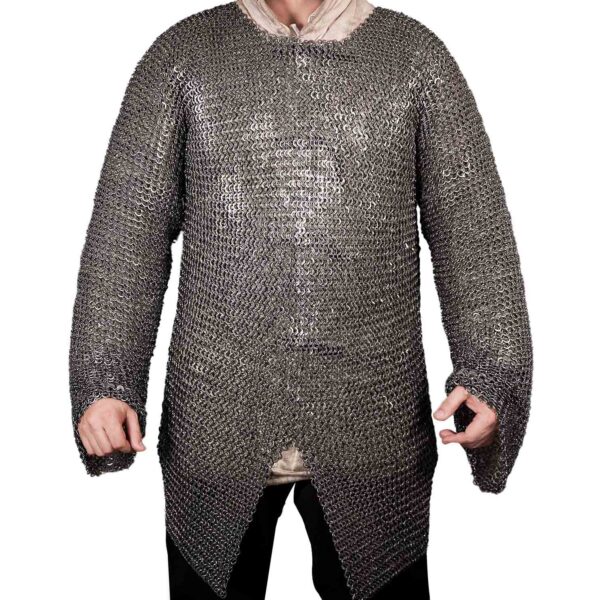 Flat Riveted Chainmail Armor Shirt 9 mm XL Size Costume For Reenactment LARP SCA