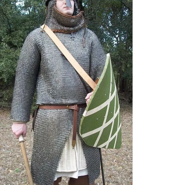 9 mm Flat Riveted Chainmail Hauberk 55 inches Chest Chain Mail Shirt Armor