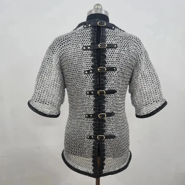 Medieval Aluminum Chainmail Viking Armor Round Riveted Chain Mail LARP Armour