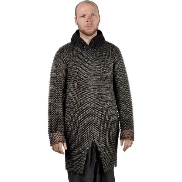 Black Butted Chainmail Shirt Armor Costume LARP & Reenactment Chain mail Hauberk