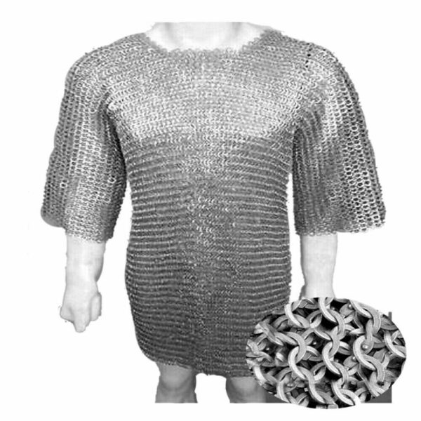 Aluminum Chainmail Armor Flat Riveted With Washer Medium Size Mail Shirt LARP